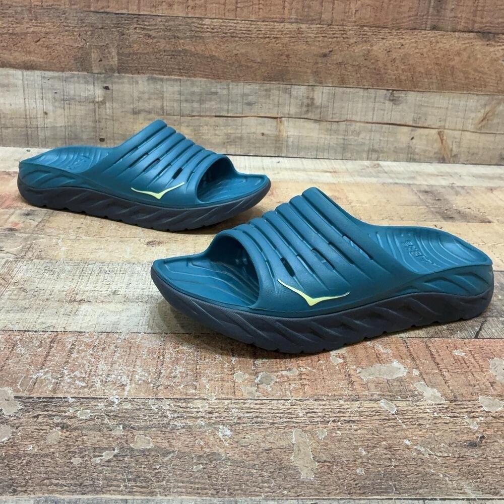 Hoka One One Sandals mens Size 12 Blue Recovery Slide Comfort Shoes